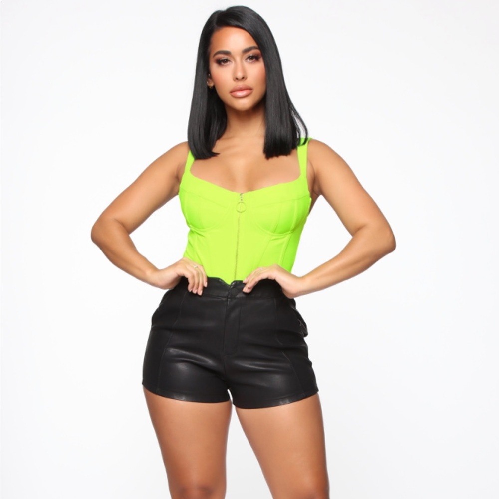 Fashion Nova lime green bodysuit